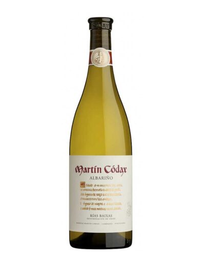 Botella de vino blanco Martín Códax, variedad Albariño.